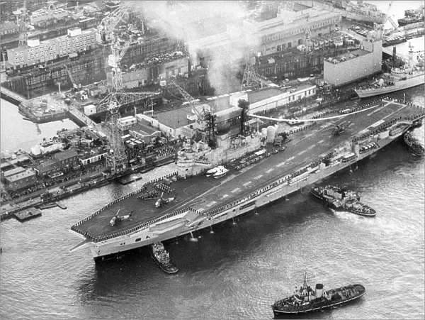 HMS Ark Royal comes into her final berth at HMNB Devonport - 4th December 1978