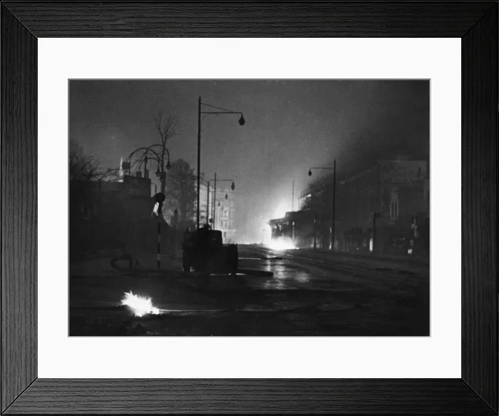 Framed Print : Gallant London Fire Service. During a recent air raid incendiary bombs fell in Framed Print : Gallant London Fire Service. During a recent air raid incendiary bombs fell in
