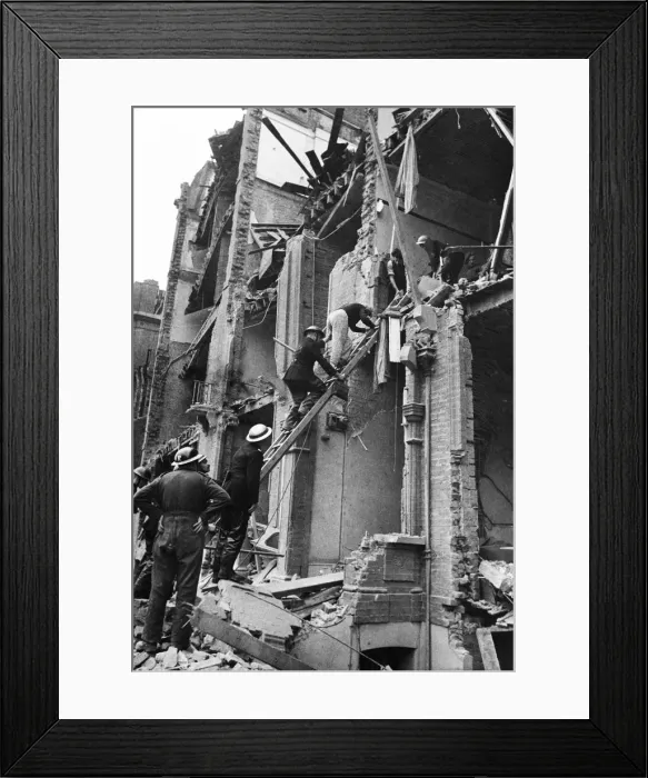Framed Print : Flying bomb crashed on flats at Nevern Square, Kensington. 23rd July 1944 Framed Print : Flying bomb crashed on flats at Nevern Square, Kensington. 23rd July 1944