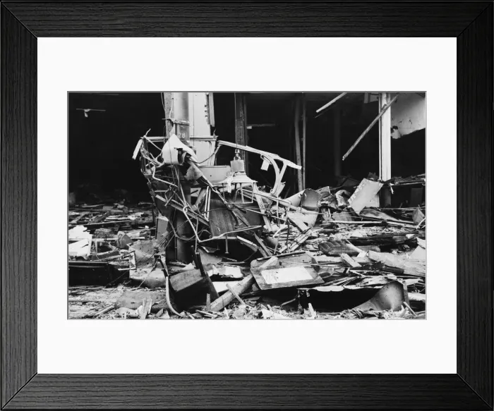 Framed Print : V1 flying bomb attack, Aldwych, London. One of the deadliest attacks