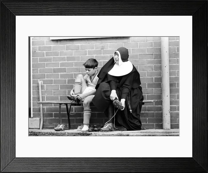 Framed Print : Sister Gabriel, chief coach, manager and trainer of the St Joseph Framed Print : Sister Gabriel, chief coach, manager and trainer of the St Joseph