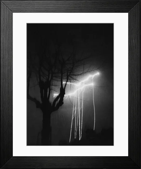 Framed Print : Remarkable picture of parachute flairs dropped in London area tonight