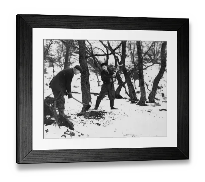 Framed Print : Kielder in Western Northumberland. Bad weather continually hampers the work of Framed Print : Kielder in Western Northumberland. Bad weather continually hampers the work of