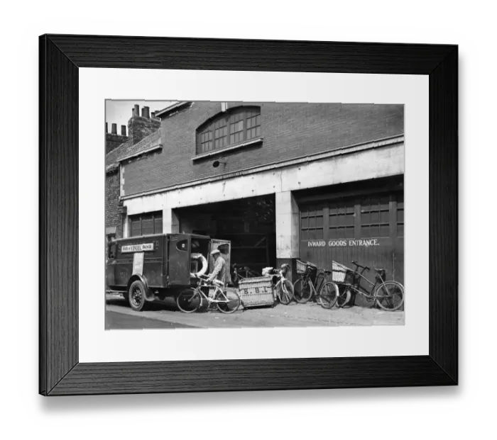 Framed Print : Picture shows a goods warehouse, Hull, Yorkshire, post World War Two