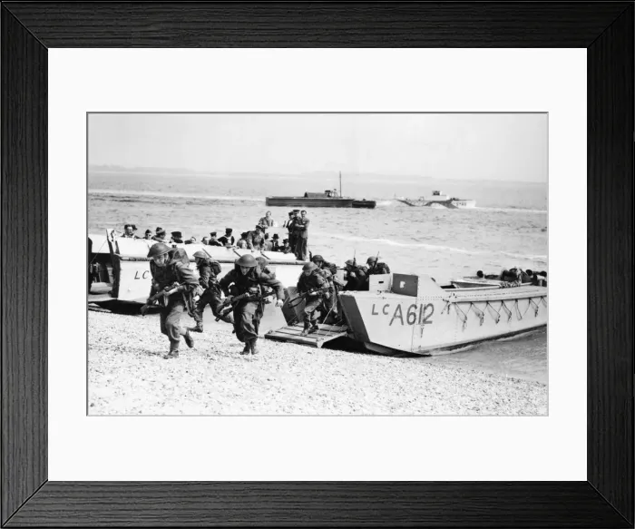 Framed Print : Picture shows combined operations exercise during world War Two Royal Marine Framed Print : Picture shows combined operations exercise during world War Two Royal Marine
