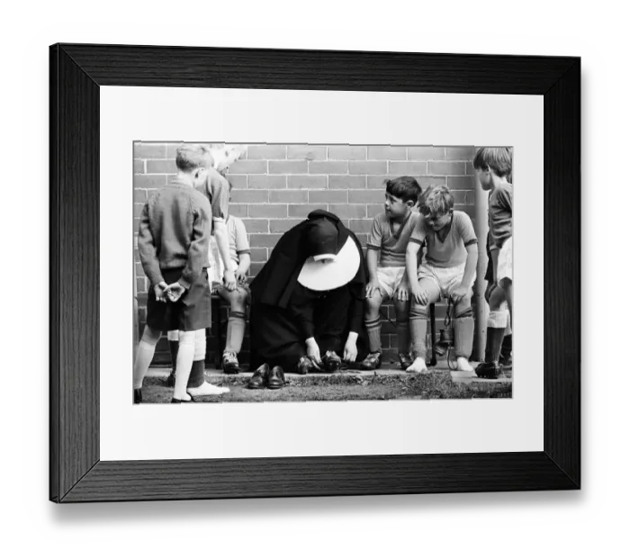 Framed Print : Sister Gabriel, chief coach, manager and trainer of the St Joseph Framed Print : Sister Gabriel, chief coach, manager and trainer of the St Joseph