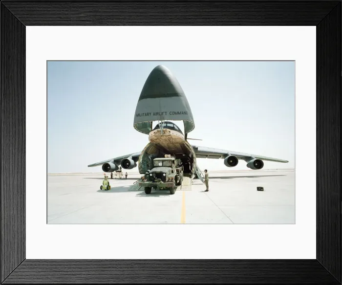 Framed Print : US Military Airlift Command, Operation Desert Shield, American forces at Dhahran Airbase Framed Print : US Military Airlift Command, Operation Desert Shield, American forces at Dhahran Airbase