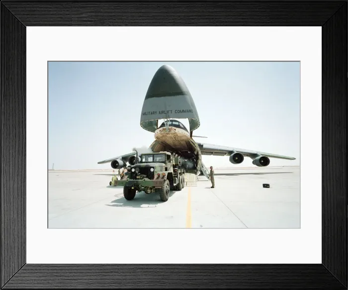 Framed Print : US Military Airlift Command, Operation Desert Shield, American forces at Dhahran Airbase Framed Print : US Military Airlift Command, Operation Desert Shield, American forces at Dhahran Airbase