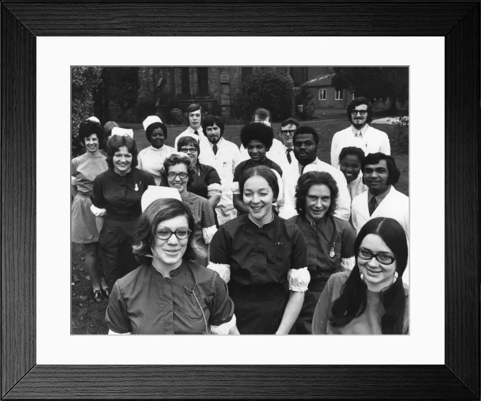 Framed Print : Prize winning students at Rubery Hill Hospital, Birmingham, including front left to right Framed Print : Prize winning students at Rubery Hill Hospital, Birmingham, including front left to right