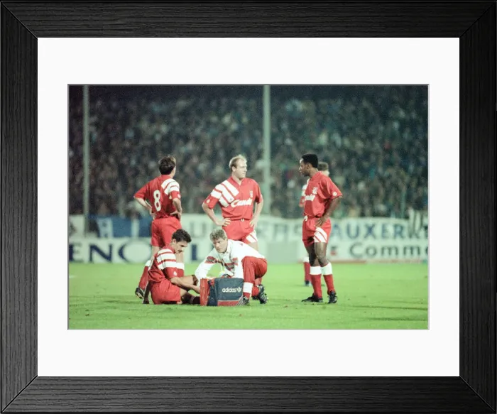 Framed Print : Auxerre 2-0 Liverpool, UEFA Cup Second Round 1st Leg match at Stade de l Framed Print : Auxerre 2-0 Liverpool, UEFA Cup Second Round 1st Leg match at Stade de l