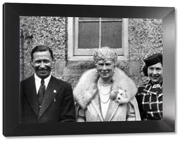 George Formby and his wife Beryl are seen with Queen Mary. Circa 1940