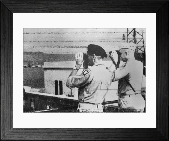 Framed Print : A radioed wire image of General Montgomery and General Eisenhower studying the Italian Framed Print : A radioed wire image of General Montgomery and General Eisenhower studying the Italian