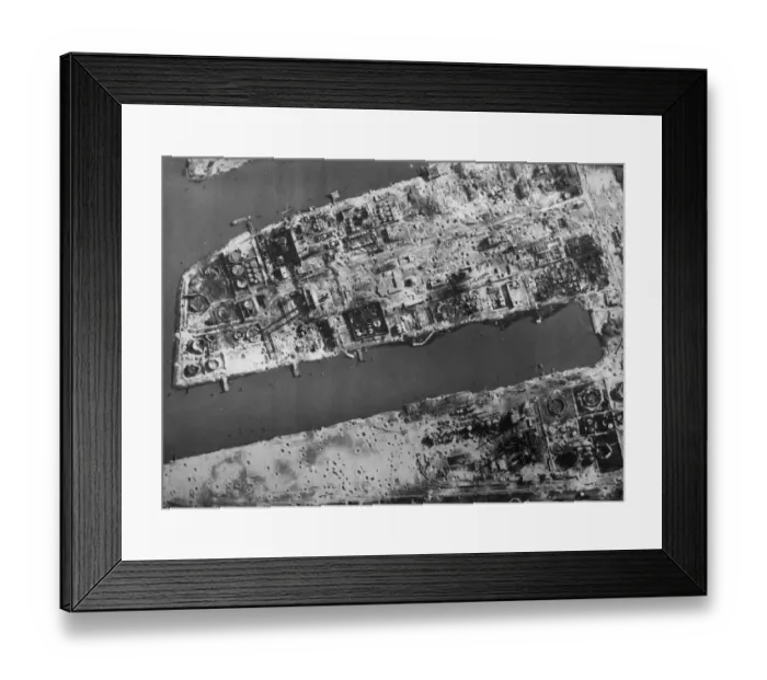 Framed Print : Aerial photographic-reconnaissance image taken over Hamburg, Germany