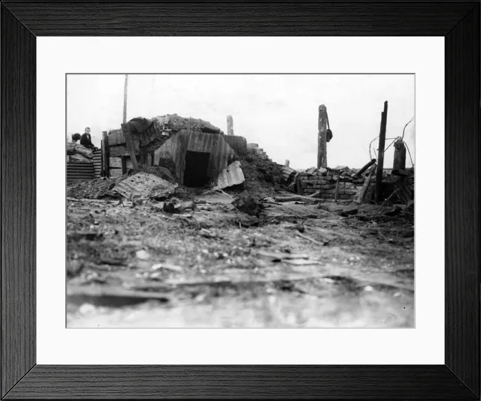 Framed Print : A shelter in a South Wales area where a child was killed and two other persons injured Framed Print : A shelter in a South Wales area where a child was killed and two other persons injured