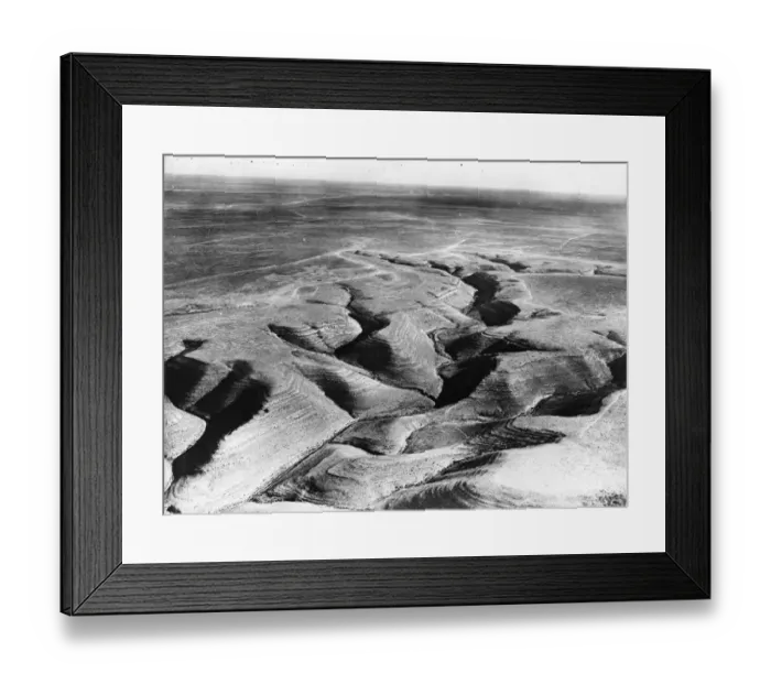 Framed Print : Wadis near Tobruk from the air. Libya. February 1943