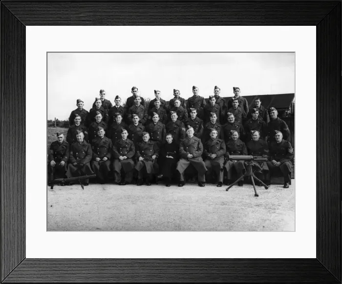 Framed Print : Officers and N. C. O.s of a West Wales battalion of the Home Guard pose for the camera
