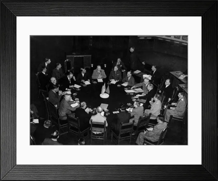 Framed Print : The first meeting of the Big Three Conference takes place in Potsdam