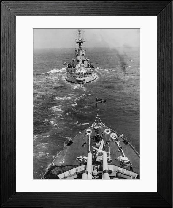 Framed Print : Fleet review. HMS Queen Elizabeth leading the line to sea. Circa 1935 Framed Print : Fleet review. HMS Queen Elizabeth leading the line to sea. Circa 1935