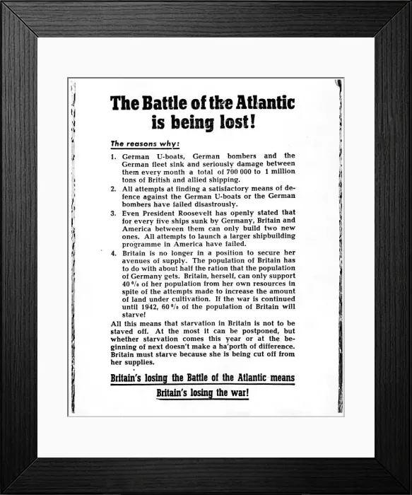 Framed Print : A German leaflet which was dropped over Britain. June 1941 Framed Print : A German leaflet which was dropped over Britain. June 1941