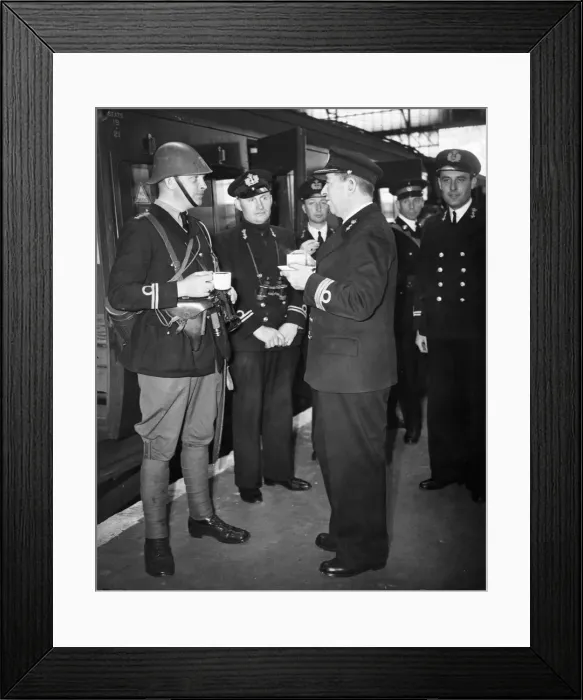 Framed Print : Dutch Marines and Naval Officers pass through London. Dutch Marines today arrived in Framed Print : Dutch Marines and Naval Officers pass through London. Dutch Marines today arrived in