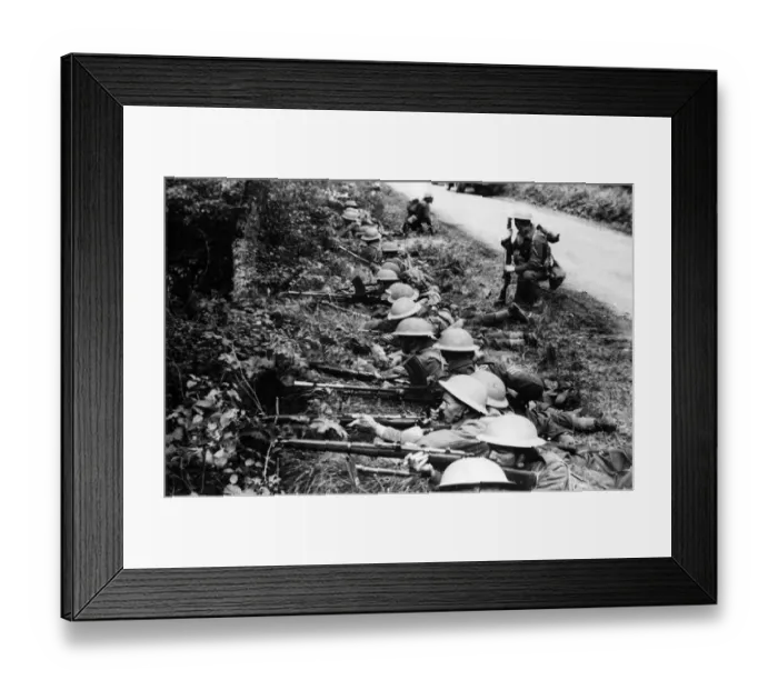 Framed Print : A picture of a British infantry regiment which held the whole of a large sector of Framed Print : A picture of a British infantry regiment which held the whole of a large sector of