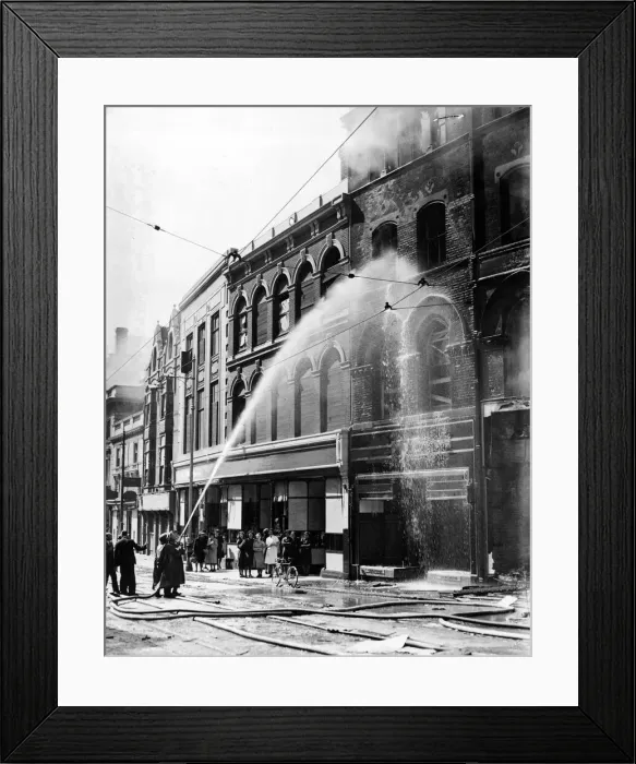 Framed Print : Aftermath of an air raid on Old Town Street, Plymouth, Devon. 21st April 1941 Framed Print : Aftermath of an air raid on Old Town Street, Plymouth, Devon. 21st April 1941