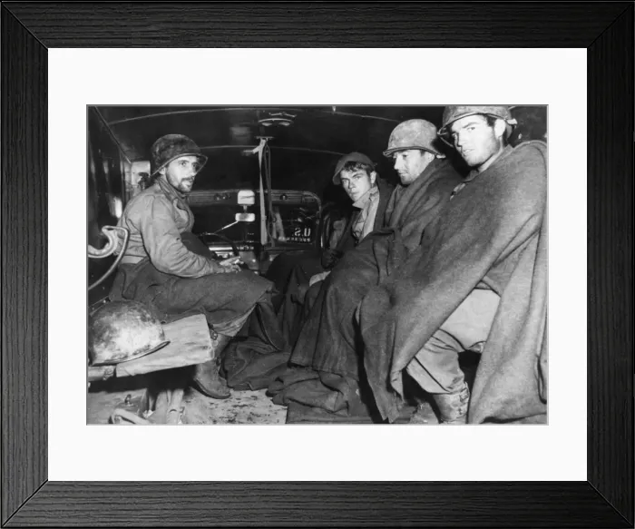 Framed Print : Four American soldiers of General Patchs Seventh Army Framed Print : Four American soldiers of General Patchs Seventh Army