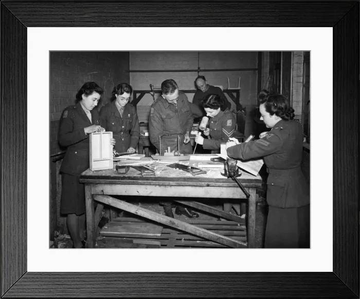 Framed Print : Sawing and hammering away like veterans, a cluster of ATS girls Framed Print : Sawing and hammering away like veterans, a cluster of ATS girls