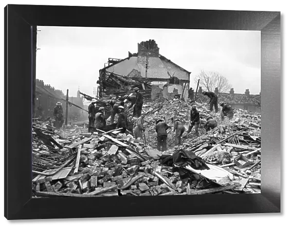 Hull, Yorkshire, during The Blitz. Picture shows the devastation in