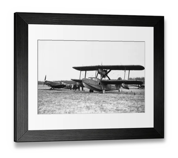 Framed Print : Ancient and modern two types of planes in use by the air sea rescue service Left a modern Framed Print : Ancient and modern two types of planes in use by the air sea rescue service Left a modern