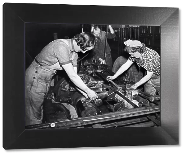Women at work at Chiswick Bus Depot in West London during the Second World War
