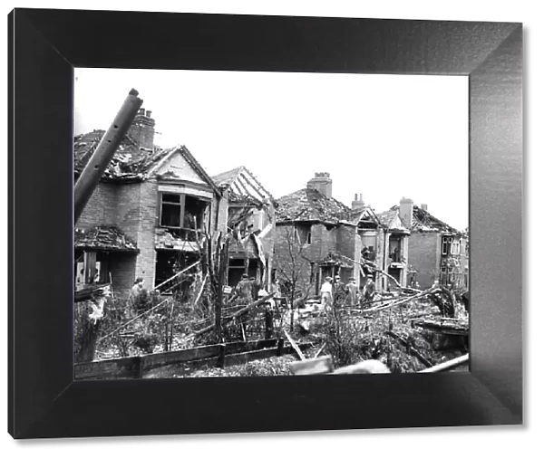 Cottingham Road, Hull, Yorkshire, after it was bombed in the Blitz. November 1940