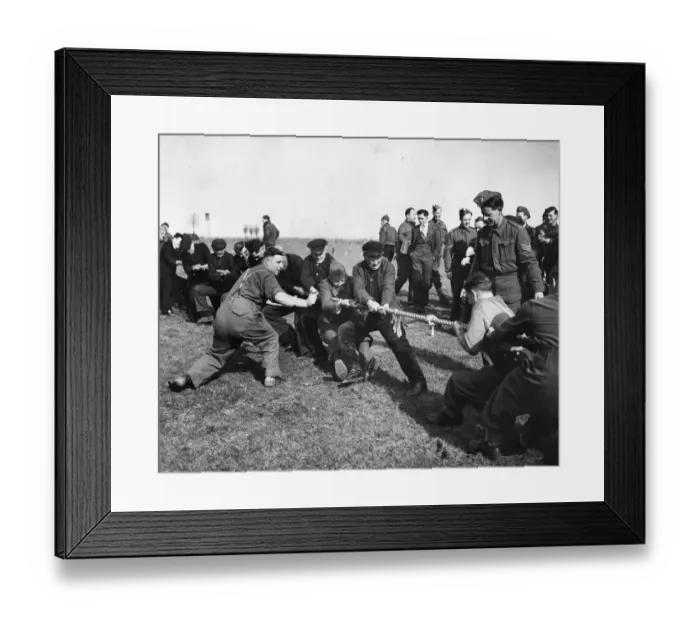 Framed Print : When members of a British army Motor Ambulance Convoy arranged a sports meeting