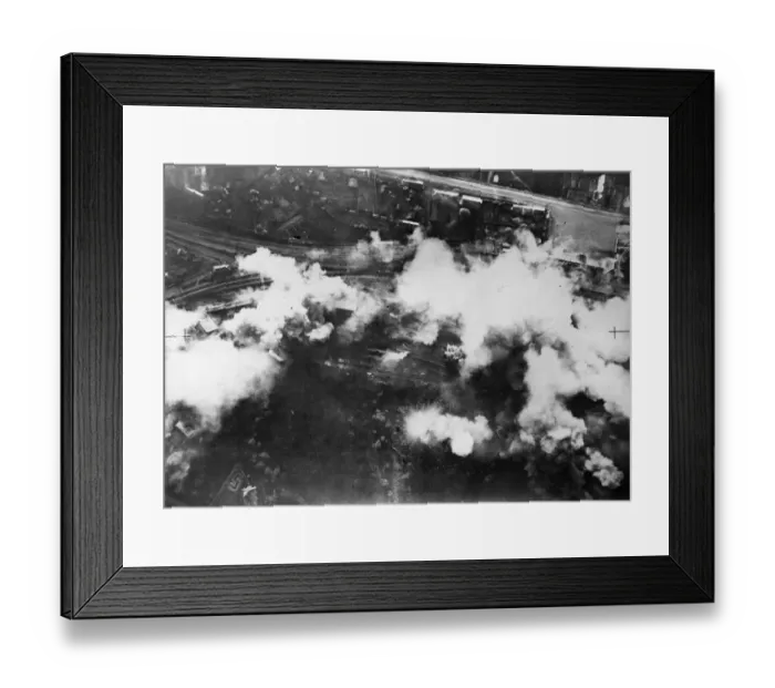 Framed Print : Daylight raid by Bostons of RAF Fighter Command in an attack on the marshalling yards