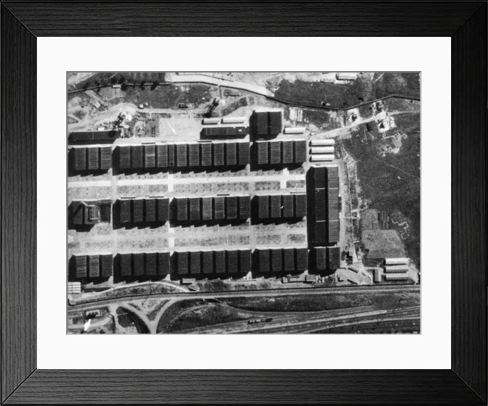 Framed Print : Aerial reconnaissance photograph of the Gnome Le Rhone aero-engine works at Limoges Framed Print : Aerial reconnaissance photograph of the Gnome Le Rhone aero-engine works at Limoges