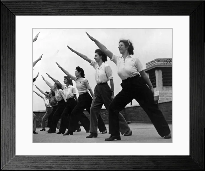 Framed Print : Women Home Defence Unit. The London Savings Bank are being trained by the Company of Home Framed Print : Women Home Defence Unit. The London Savings Bank are being trained by the Company of Home