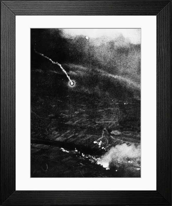 Framed Print : Avro Lancasters of No. 5 Group attacking the explosives factory at Bergerac Framed Print : Avro Lancasters of No. 5 Group attacking the explosives factory at Bergerac