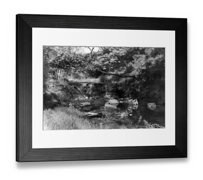 Framed Print : Kirkby Mill Dam, Kirkby, our picture shows, a miniature waterfall below the lock gates Framed Print : Kirkby Mill Dam, Kirkby, our picture shows, a miniature waterfall below the lock gates