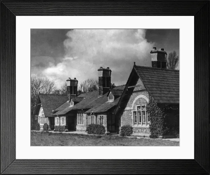 Framed Print : Cottages on Church Road, Knowsley Village, 24th March 1950