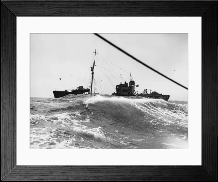 Framed Print : The British armed trawler KINGSTON AMBER battles through heavy seas near Scarpa Flow Framed Print : The British armed trawler KINGSTON AMBER battles through heavy seas near Scarpa Flow