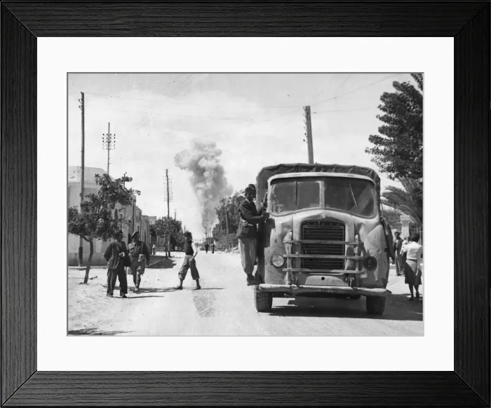 Framed Print : Just as they were about to escape from Gabes, this truck full of Italian soldiers were Framed Print : Just as they were about to escape from Gabes, this truck full of Italian soldiers were