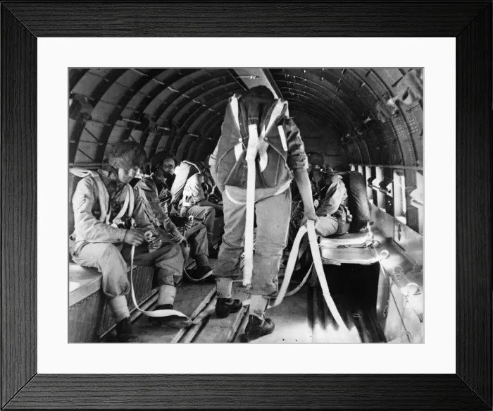 Framed Print : Before a paratroop jump there is a great deal of the most careful preparatory work to be