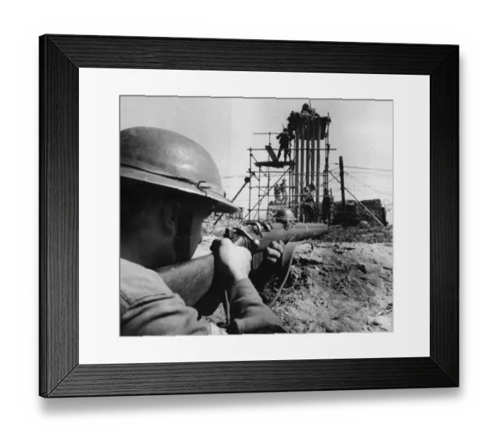 Framed Print : To the accompaniment of rifle fire British Army troops undergo a hardening course in Framed Print : To the accompaniment of rifle fire British Army troops undergo a hardening course in