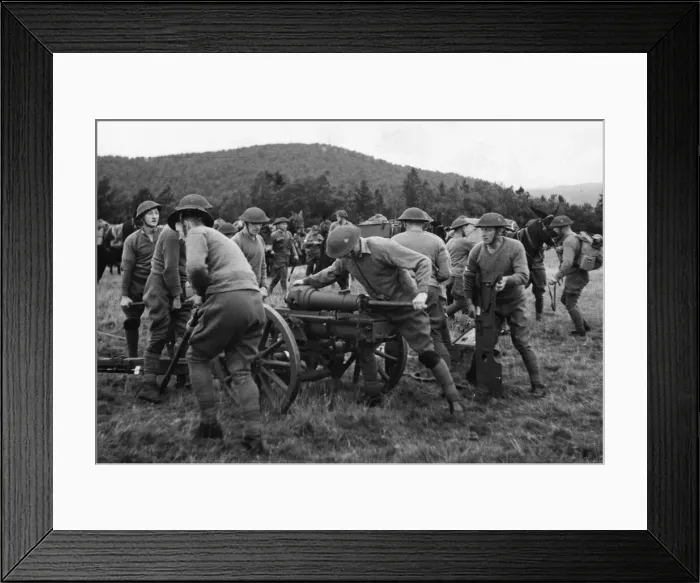 Framed Print : An exercise and demonstration carried out by a Mountain Battery of the Royal Artillery