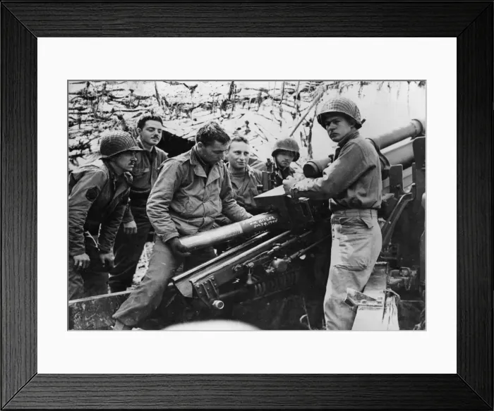 Framed Print : All of the US batteries round the Cherbourg area in Normandy, Northern France