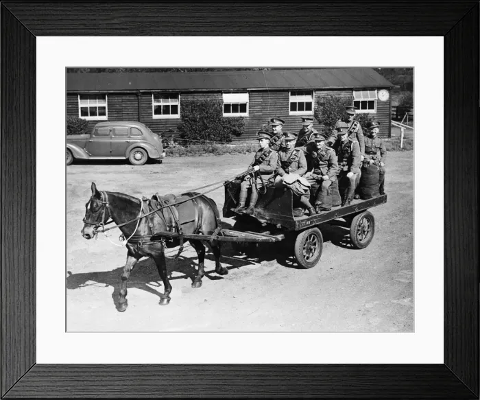 Framed Print : Officers on their way to horse display. Near York. 1943 Framed Print : Officers on their way to horse display. Near York. 1943