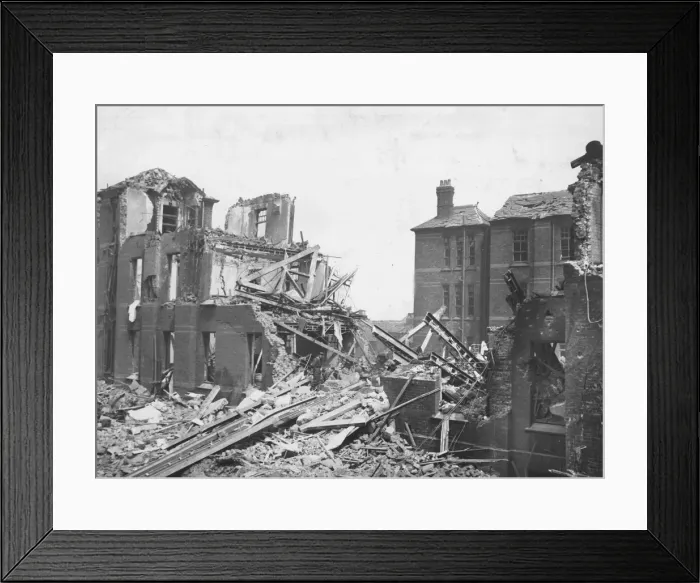 Framed Print : Mill Road in Liverpool. Decimated in another German Air Raid during The Liverpool Framed Print : Mill Road in Liverpool. Decimated in another German Air Raid during The Liverpool