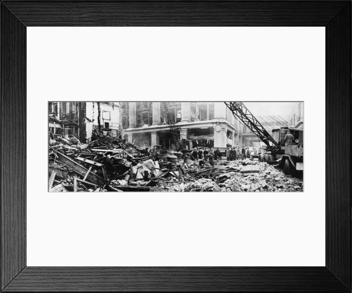 Framed Print : The scene at Selfridges Department Store in London, after a bomb hits the public Framed Print : The scene at Selfridges Department Store in London, after a bomb hits the public