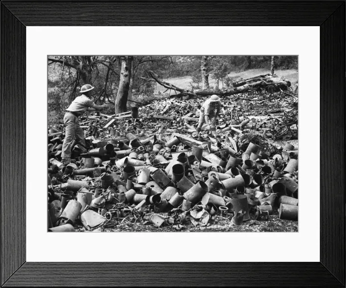 Framed Print : Destroyed German ammunition dump near Arce. 6th June 1944 Framed Print : Destroyed German ammunition dump near Arce. 6th June 1944