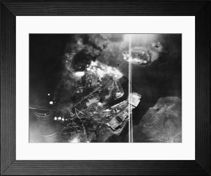 Framed Print : A photograph taken from a Handley Page Hailfax of No. 427 Squadron RCAF during a major Framed Print : A photograph taken from a Handley Page Hailfax of No. 427 Squadron RCAF during a major